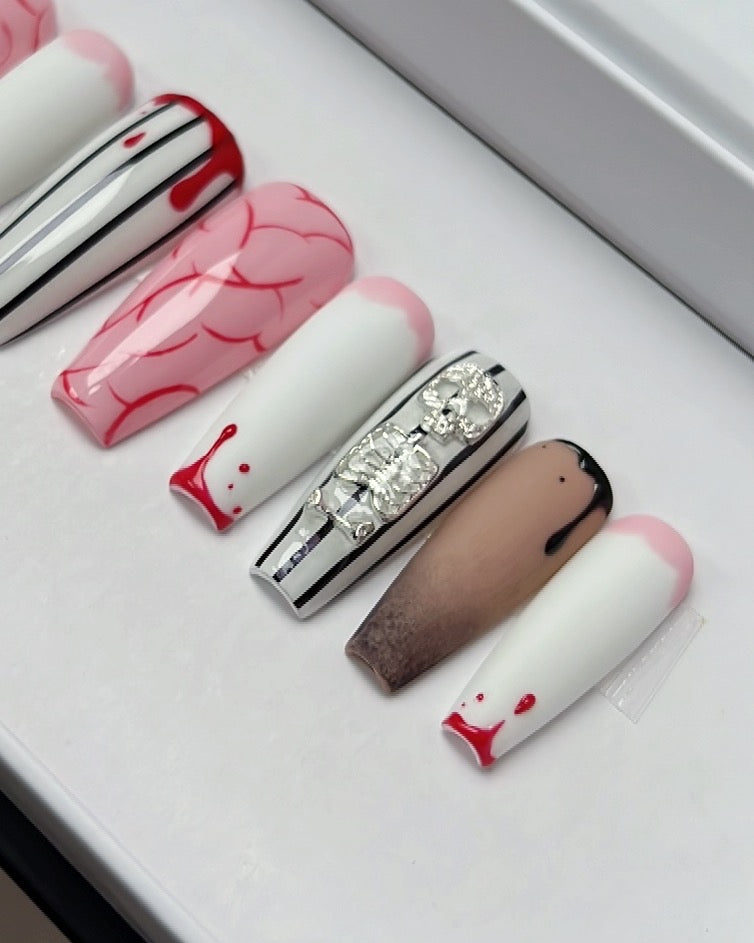Gore | Halloween Custom Press On Nails