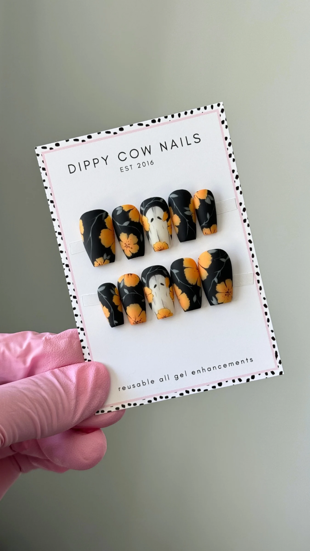 Glowy Ghosts | Glow In Dark | Halloween Custom Press On Nails