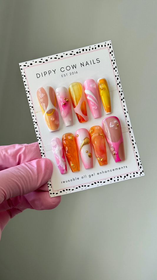 Tropical Punch | 3D Art | Custom Press On Nails