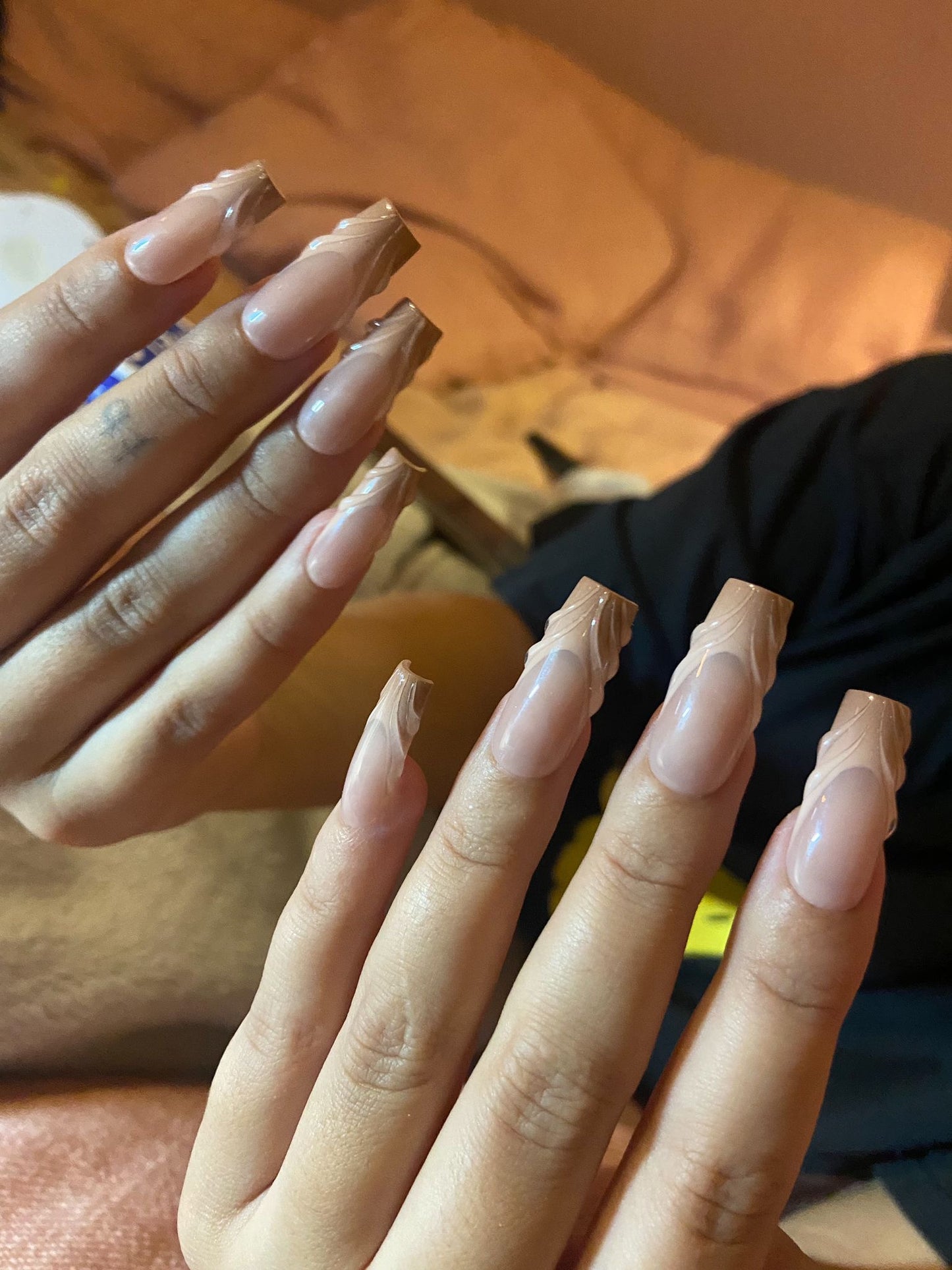 Raye | 3D Ombre French Tip | Custom Press On Nails