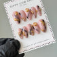 Pierced | 3D Gold Chrome Piercings | Custom Press On Nails