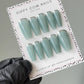 Cuff | Silver Chrome Syrup Teal | Custom Press On Nails