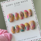 Abstract | Pastel Gold Foil | Custom Press On Nails