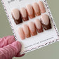 Cafe | 3D Brown French Tip | Custom Press On Nails