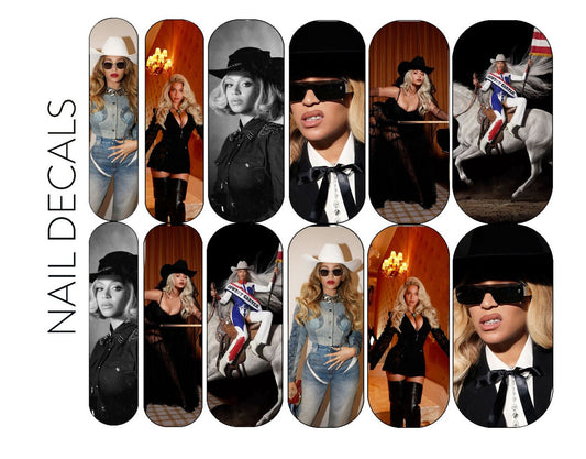 Beyonce Cowboy Carter | Waterslide Nail Decals