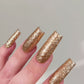 Gold Glitter | Christmas Sparkle | Custom Press On Nails