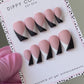 Mono French | Black White French Tip | Custom Press On Nails
