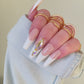 Adorned | French Tip Swarovski | Custom Press On Nails