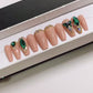 Emerald | Swarovski Nude | Custom Press On Nails